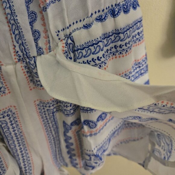 Lovers + Friends Carmella Romper Off Shoulder Balloon Sleeve Bella Scarf Size XS - Picture 9 of 12